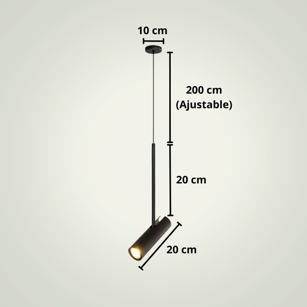 Lampe de chevet suspendue au plafond | Une | Noire Aluminium