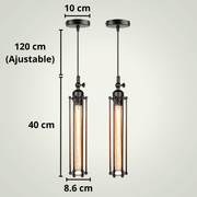 Lampe de chevet Suspendue Industrielle | Pack | Noire Métal