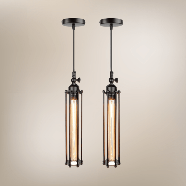 Lampe de chevet Suspendue Industrielle | Pack | Noire Métal