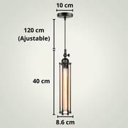 Lampe de chevet Suspendue  Industrielle | Une | Noire Métal