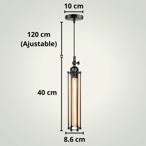 Lampe de chevet Suspendue  Industrielle | Une | Noire Métal