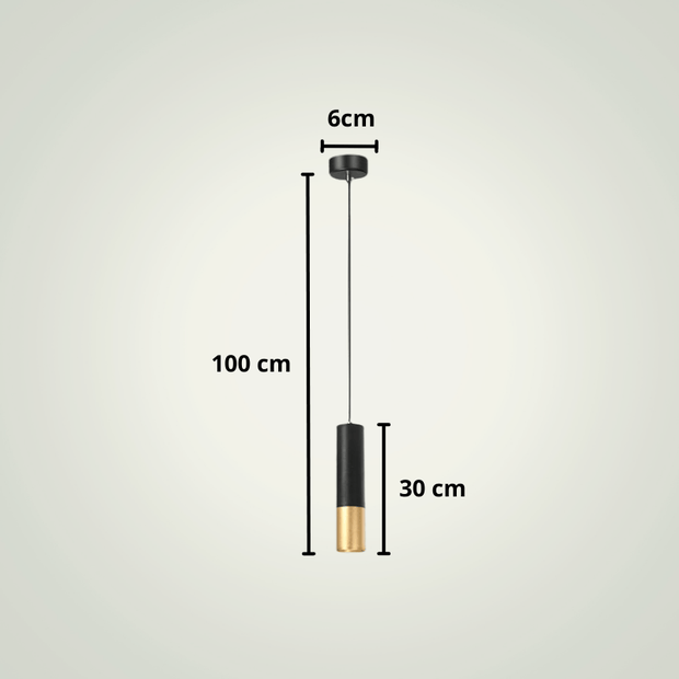 Lampe de chevet suspendue | Luminaire | Noire et Or Aluminium