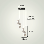 Lampe de chevet suspendue | Spirale | Deux | Noire Aluminium