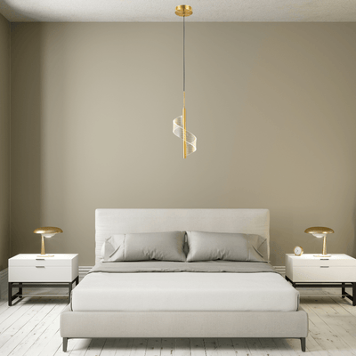 Lampe de chevet suspendue | Spirale | Une | Dorée Aluminium