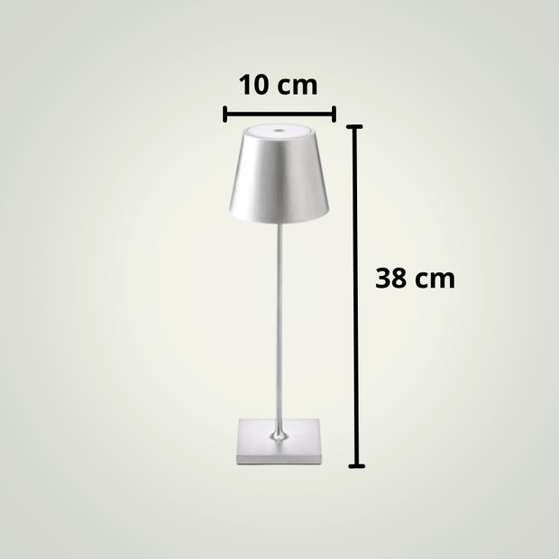 Lampe de table Sans fil Restaurant | Argentée Aluminium