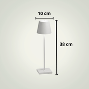 Lampe de table Sans fil Restaurant | Blanche Aluminium
