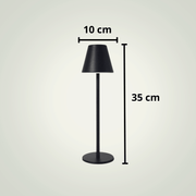 Lampe de table Tactile Sans fil | Noire Métal