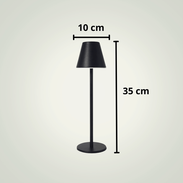 Lampe de table Tactile Sans fil | Noire Métal